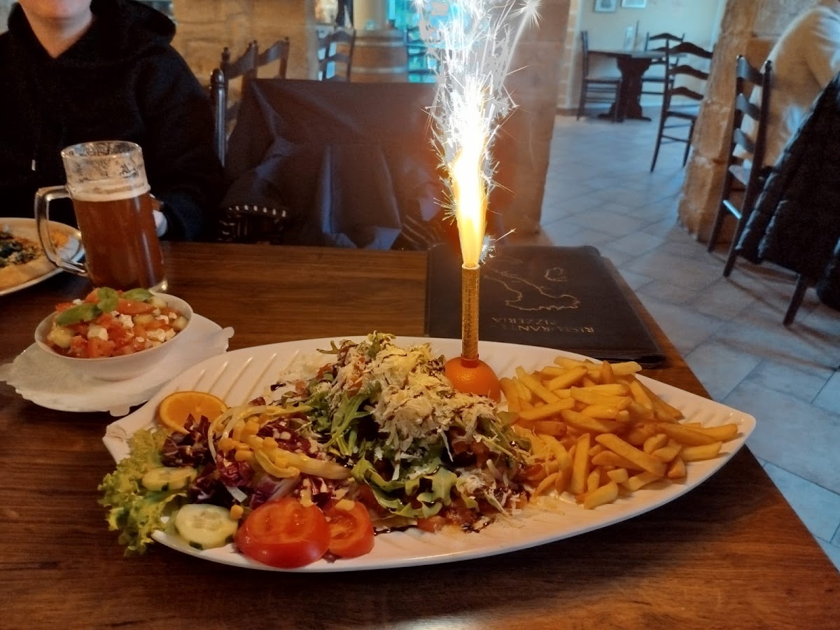 Festive plate with sparkler